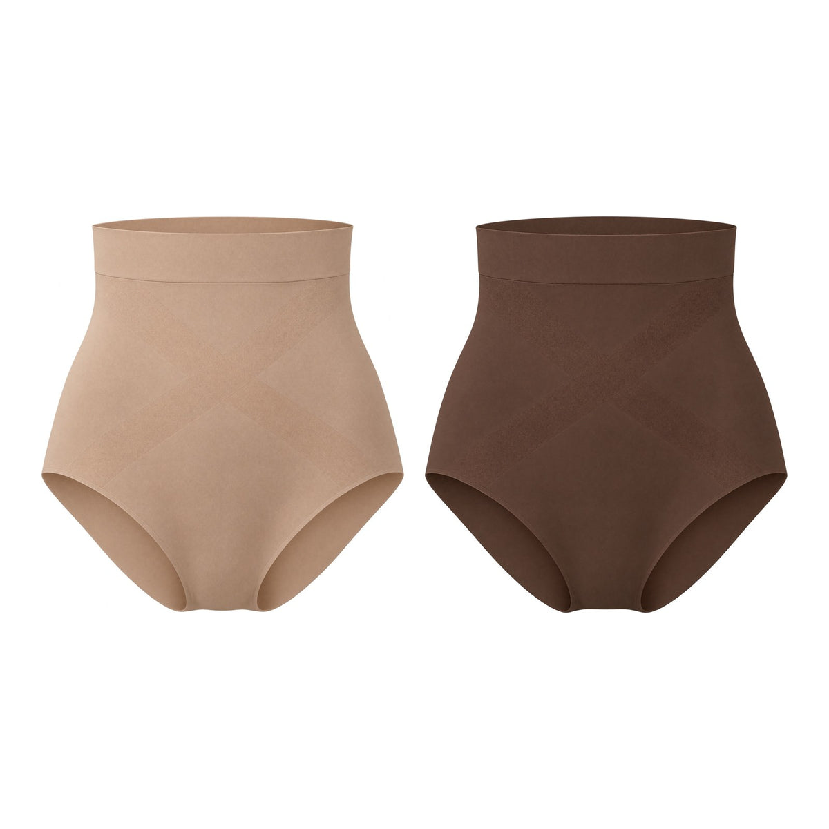 The High-Waist Smoothing Brief — 2-Pack Nude + Mocha