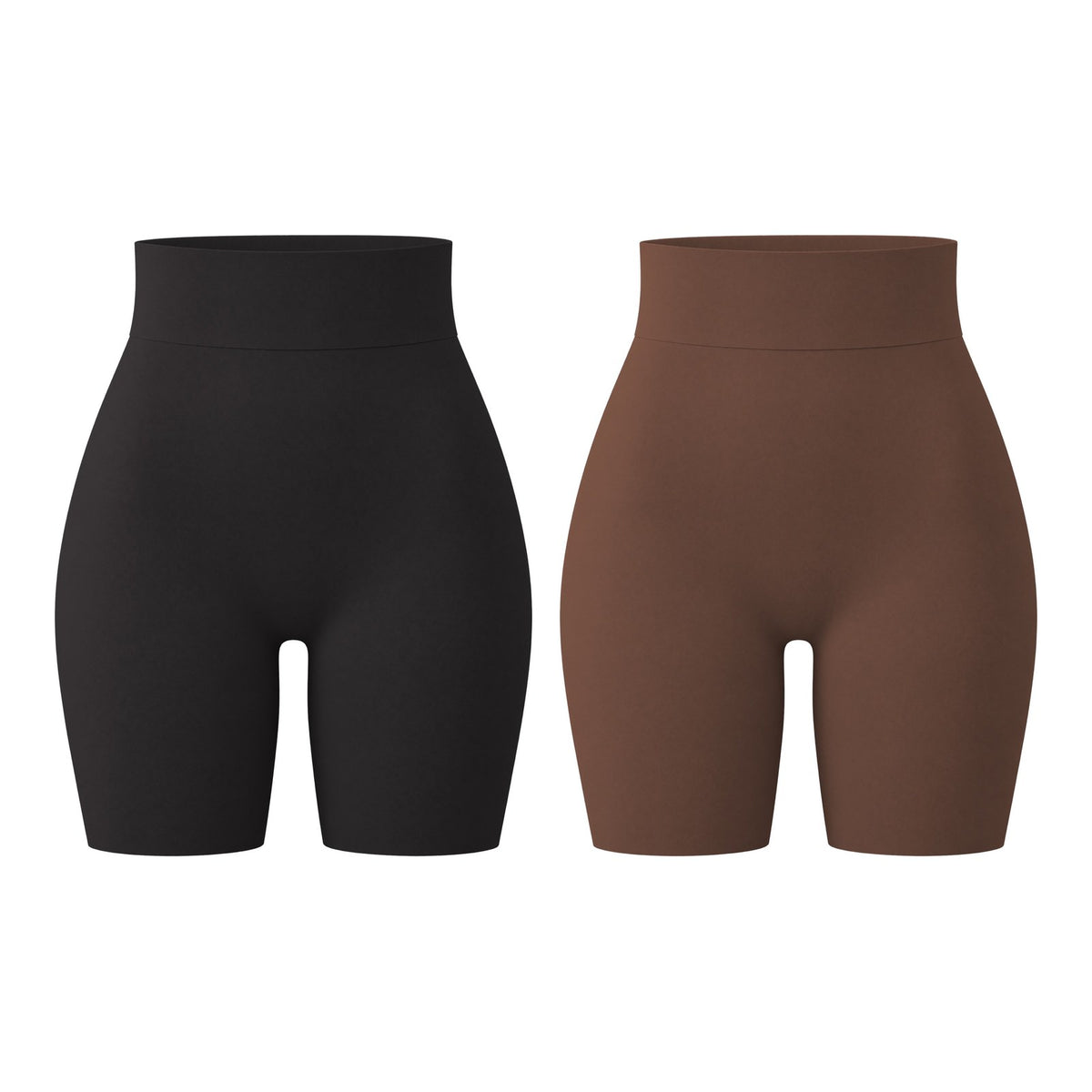 Short gainant mi-cuisse — lot de 2 Noir + Moka