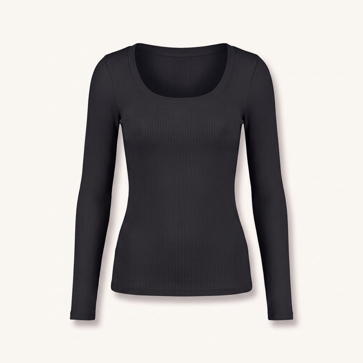 The Ribbed Long-Sleeve Top — black