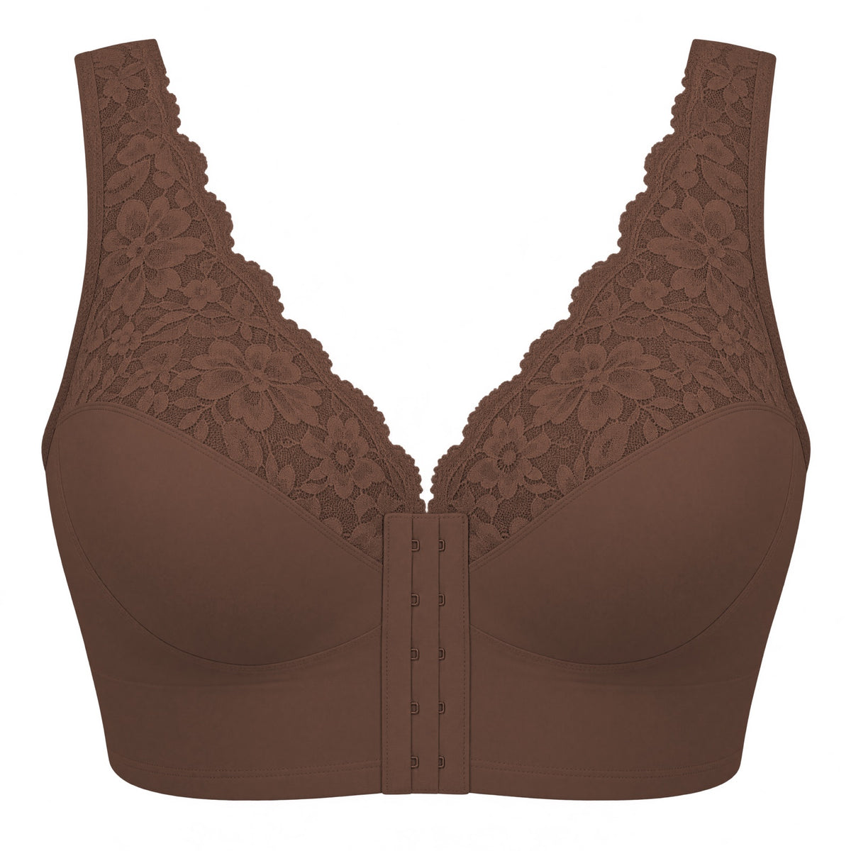 Soutien-gorge dentelle fermeture devant — photo produit (moka)