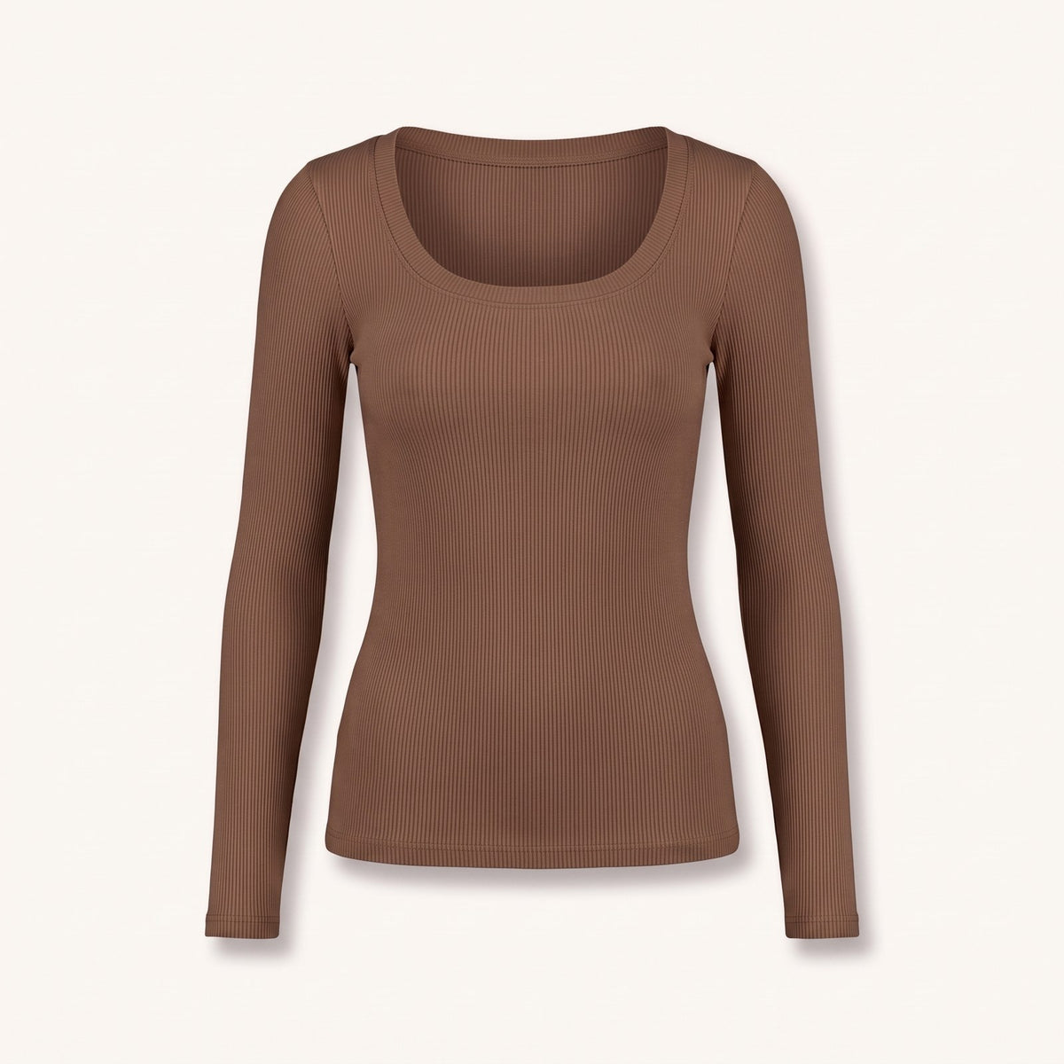 The Ribbed Long-Sleeve Top — mocha