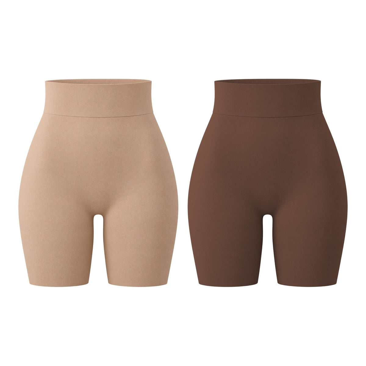 Short gainant mi-cuisse — lot de 2 Nude + Moka