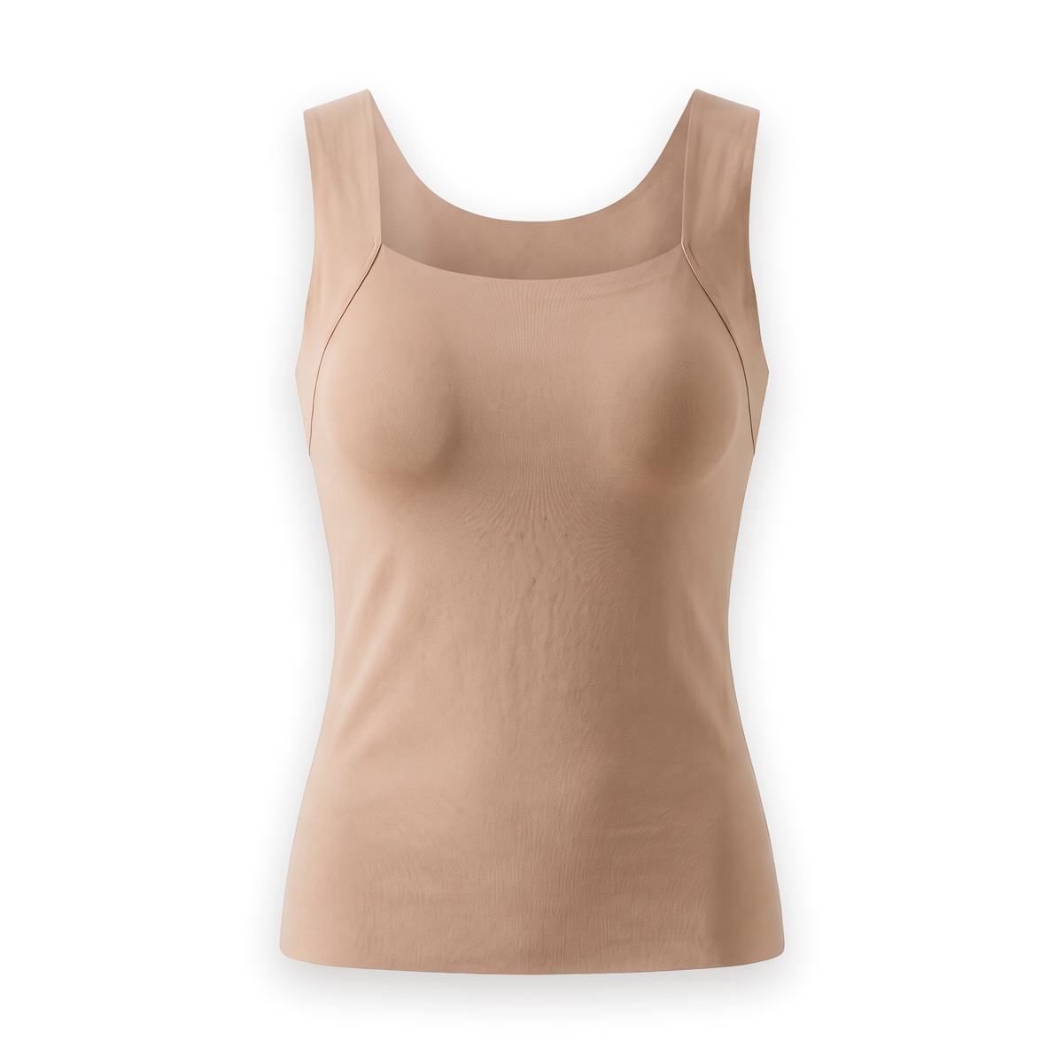 The Built-In Bra Tank in nude, front view