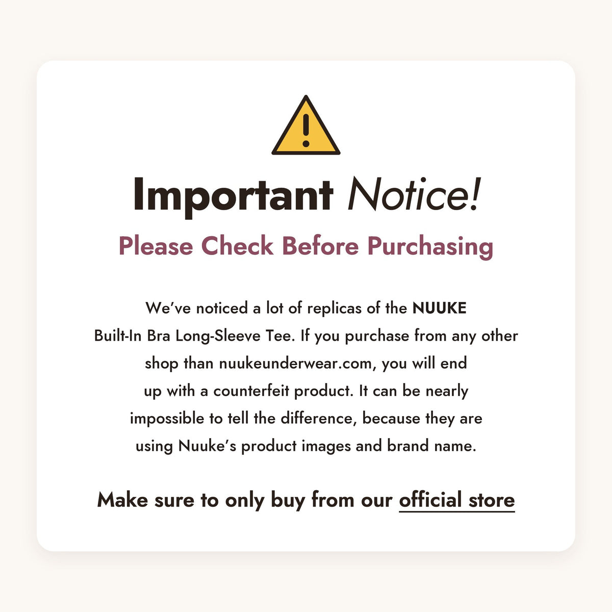 Official Nuuke store notice