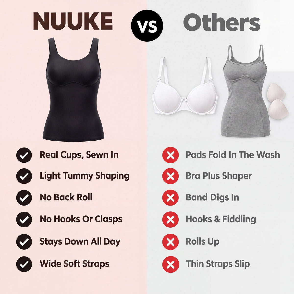 Nuuke vs others: wide soft straps