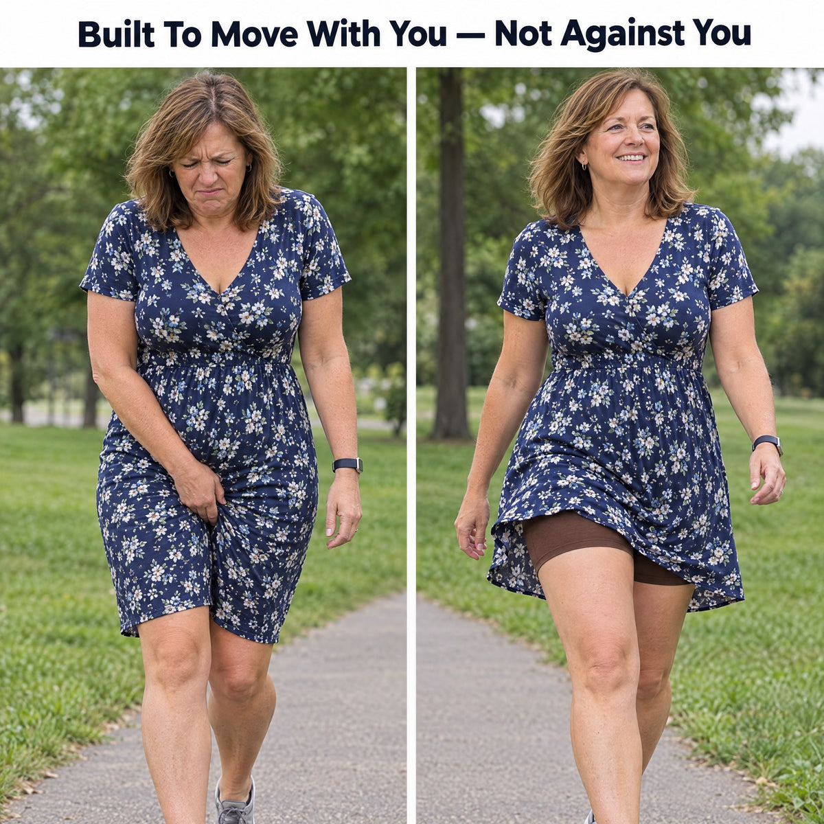 Built to move with you: walking freely in a summer dress