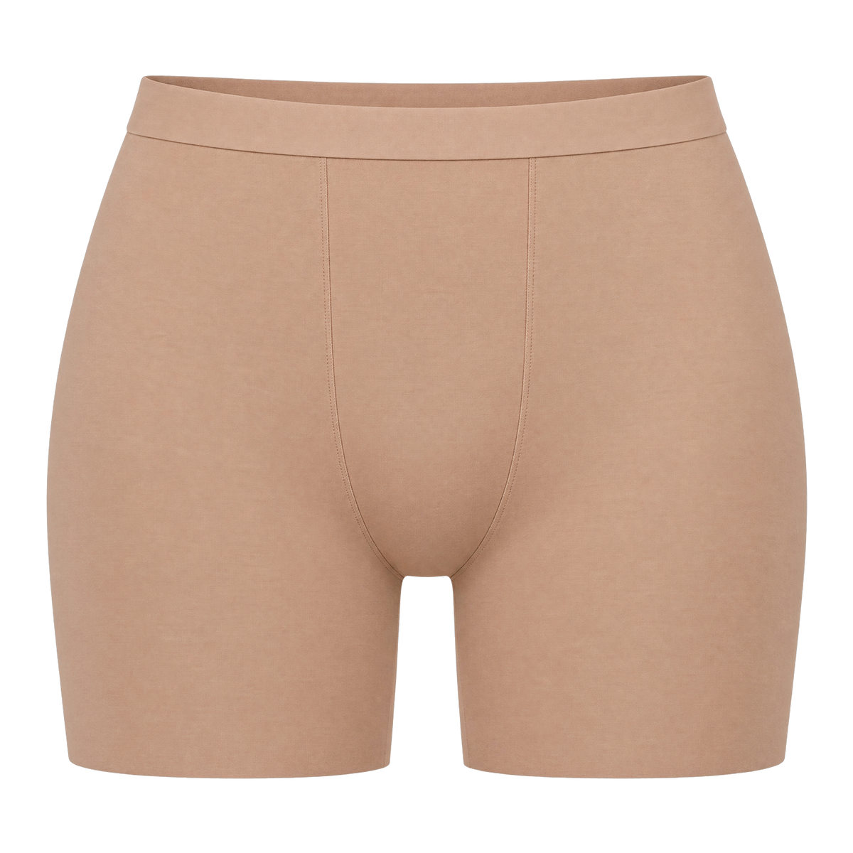 The Bamboo Anti-Chafe Boxer in Soft Nude, front view