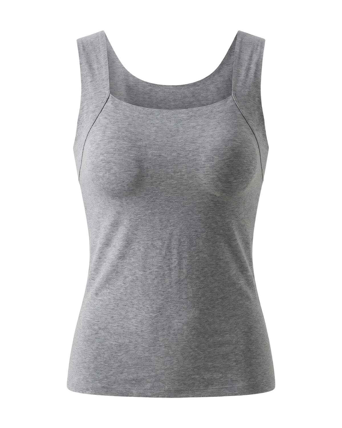 The Built-In Bra Tank in grey, front view