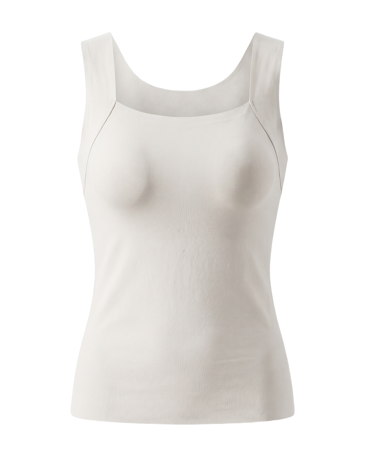The Built-In Bra Tank in white, front view