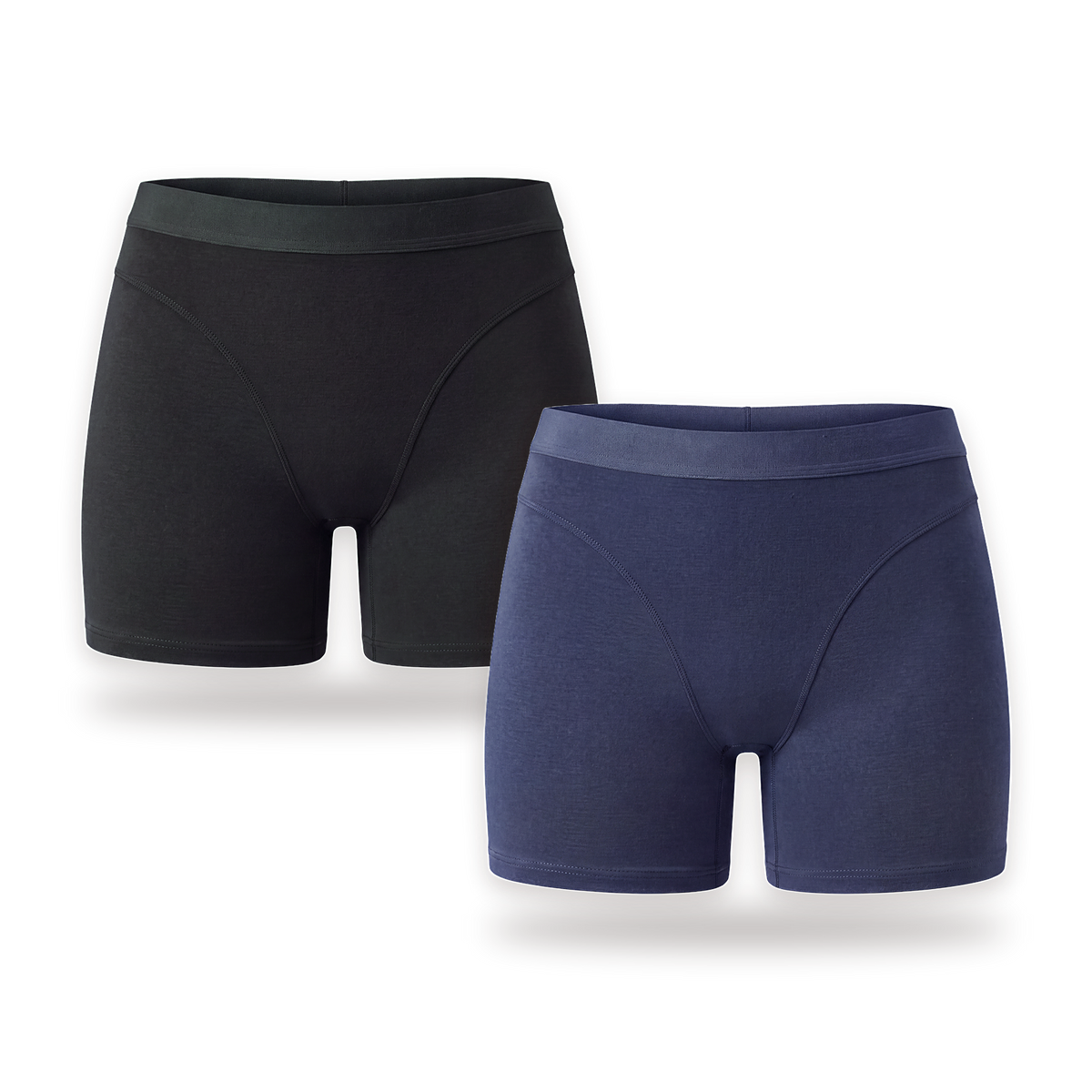 Nuuke 3-in-1 Bamboo Boxer Shorts 2-Pack in black + navy